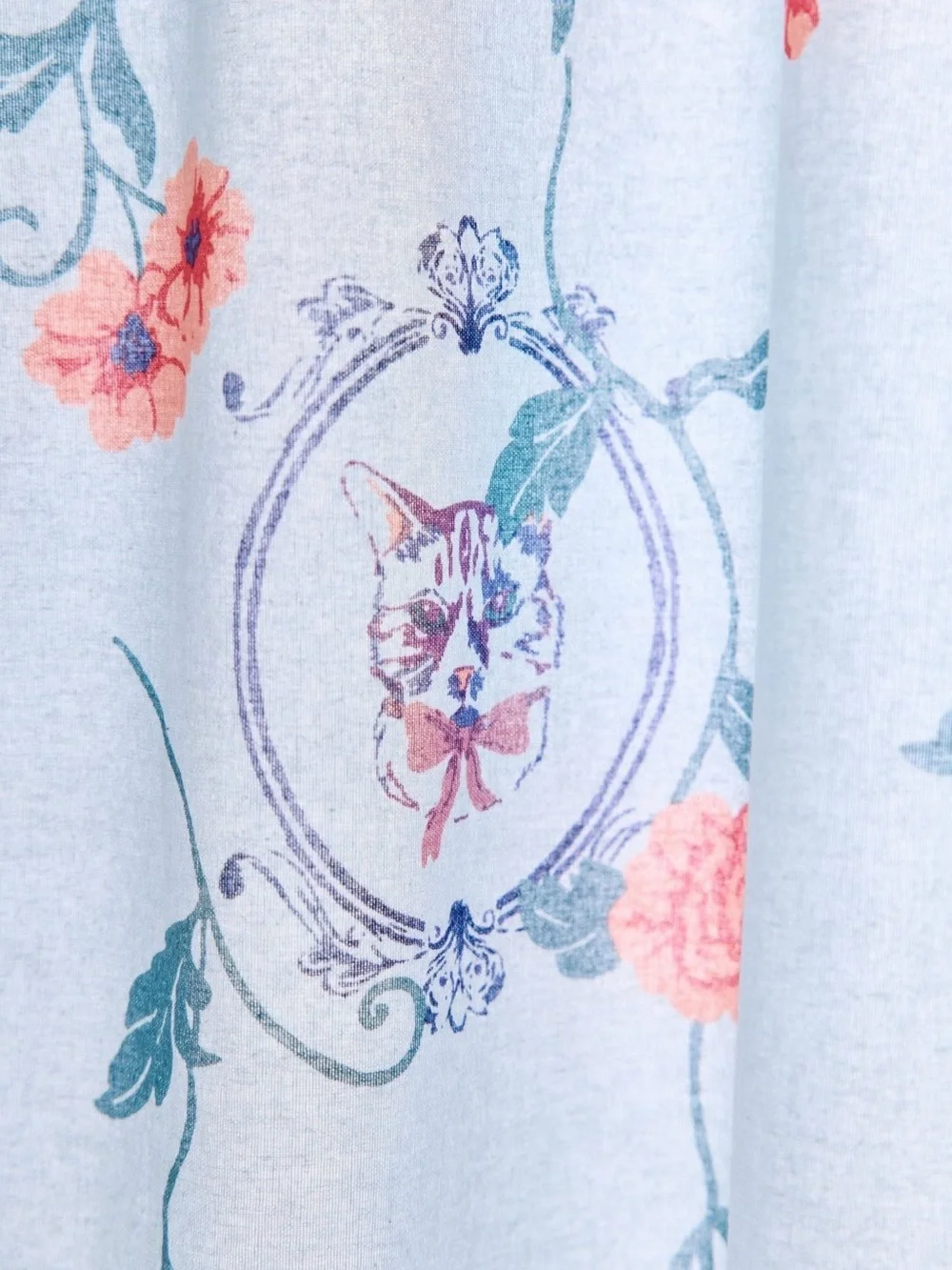 Finley Floral Frame Patterned Shower Curtain by  -Urban Outfitters